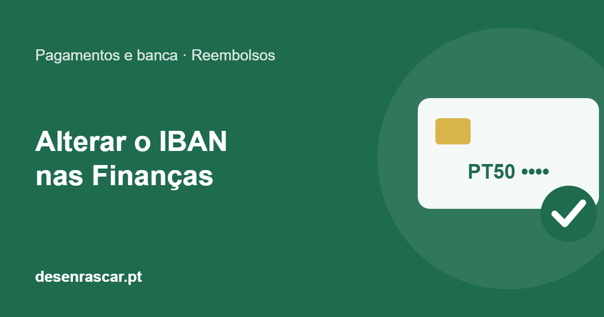 Ilustração: cartão com um IBAN português e um visto, representando o IBAN confirmado