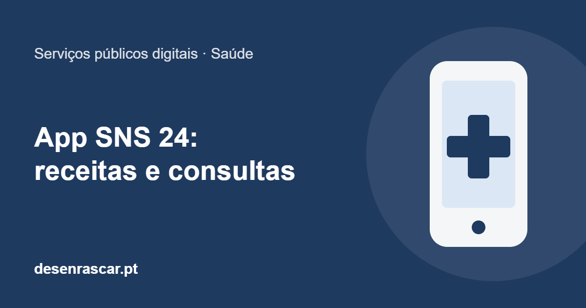 Ilustração: telemóvel com uma cruz médica, representando a app SNS 24
