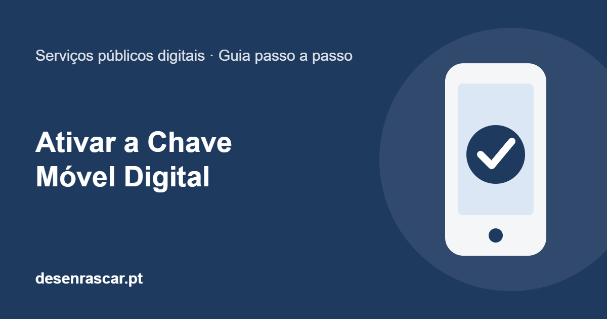 Ilustração: telemóvel com um visto, representando a ativação da Chave Móvel Digital